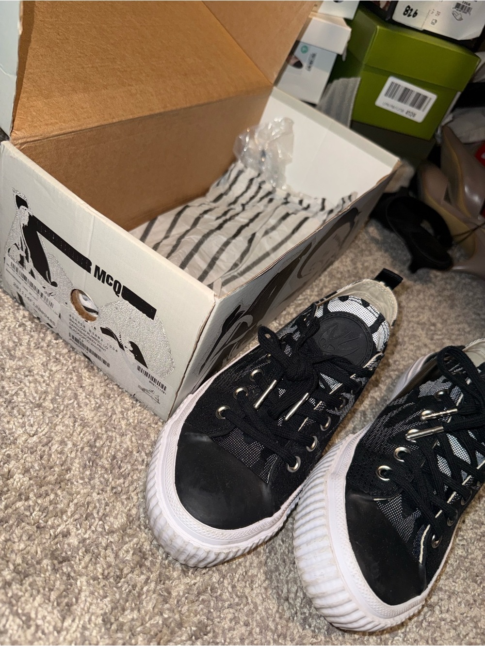 Alexander McQueen Black and White Low-Top Sneakers